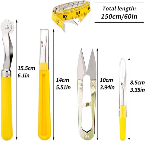 Sewing Ruler 4 Style Clothing Patterning Ruler Sew French Curve Ruler Metric Shaped Plastic Sewing Tools Include Seam Ripper Tracing Wheel Sewing ...