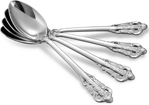 KEAWELL Luxury Dinner Spoon, Set of 4, 18/10 Stainless Steel Tablespoons, Silverware Spoon Set, Mirror Polished, 7.8 Inches (Silver)...