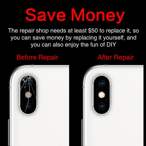 ASDAWN Back Rear Camera Lens Glass Replacement for iPhone Xs Max 6.5 Inches and iPhone Xs 5.8 Inches Camera Glass Lens Replacement with Pre-Instal...