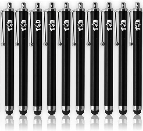TCD 10 Pack Black High Precision Universal Capacitive Touch Screens Devices, Stylus Pens for Touch Screens Devices, Compatible with iPhone, iPad, ...