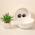 5" Ceramic Cat Bowl with Paws Pattern, Cat Food Bowl for Food and Water, Healthy Cat Dishes for Indoor Cats and Small Dogs, Dishwasher Safe & Micr...