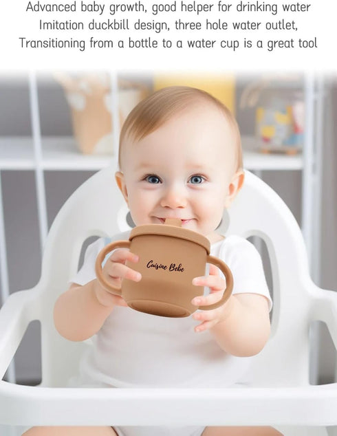 3in1 Silicone Cup with Handles, 3 Lids & Straw | Transition Sippy Cup | Snack Bowl for Babies | Perfect for Meals, Snacks and Walks. Sippy Cup wit...