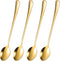 7.7-Inch Gold Iced Tea Spoons Long Handle Stainless Steel, Coffee Stirring Spoons, Long Ice Cream Spoons, Long Handled Teaspoons, Cocktail Stirrin...