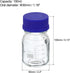 PATIKIL 100mL Reagent Media Bottle, 2Pcs Round Graduated Glass Storage Bottle Blue Screw Cap for Chemistry Lab Universities Home, Clear...