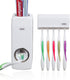 Hands Free Toothpaste Dispenser Automatic Toothpaste Squeezer with 5 Toothbrush Holds,No Power Required(White)...