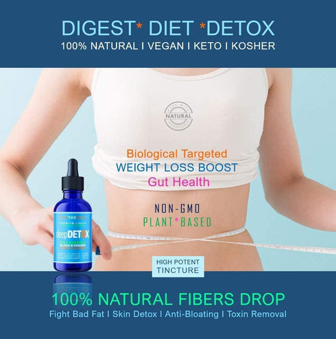 Deep Detox 2oz. Plant-Based Colon Intestinal Gut Liver Cleanse Detox Support. Purify Blood Skin 100% Natural Herbal Fibers Diet Supplement. Pure V...