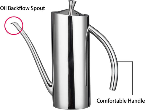 IMEEA Olive Oil Dispenser SUS304 Stainless Steel Cooking Kitchen No Drip Oil Can Vinegar Container, 24oz/700ml...