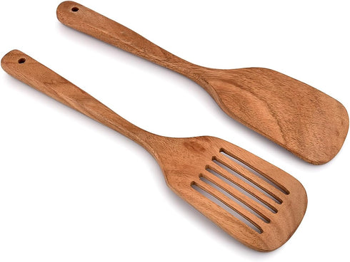 Salad Servers Acacia Wood Wooden Utensils for Serving Salad for Women, Fall Gifts,Thanksgiving Gifts,Christmas Gifts for Mom (Set of 2),(13" x 3" ...