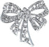 1 Piece Brooch Pin Bow Brooch Rhinestone Bow Brooches Bowknot Brooch Pin Vintage Fashion Jewelry Accessories, Silver...