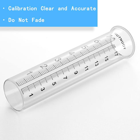 7" Capacity Rain Gauge Stainless Steel Fence Mounting Bracket with Rain Gauge Replacement Tube Glass for Outdoor Garden Yard Home, Lip Design, Bes...