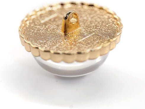 20 pcs Clear Glass Dome Gray Shimmer Layer Sewing Metal Shank Coat Buttons -25mm -1"...