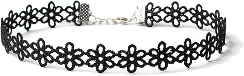 6 Pieces Black Choker Necklace Set Vintage Lace Tattoo Choker for Women Girls...