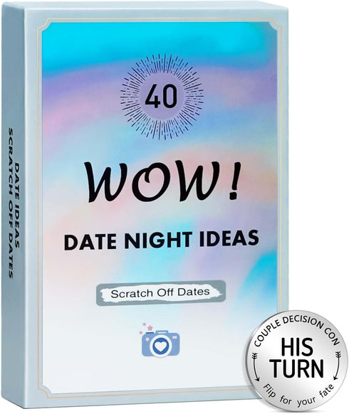 WECOOL 40 Adventurous Date Night Games for Couples,Super Romantic & Absolutely Exciting Date Night Ideas Adventure Date Night Scratch Off Cards, U...