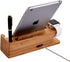 MOOZO Bamboo Wood Desktop Charging Dock Station Charger Holder Cradle Stand Compatible iPhone 16 15 14 13 12 11 Pro Max Apple Watch 2 3 4 / iWatch...