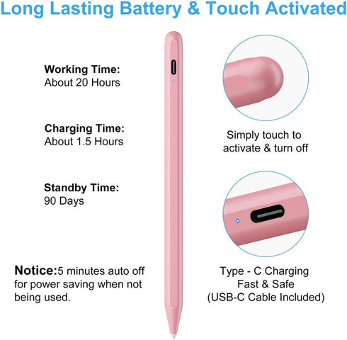 Stylus Pen for iPad(2022-2018) with Palm Rejection, FOJOJO Active Pencil Compatible with Apple iPad 10th/9th/8th/7th/6th Gen, iPad Air 5th/4th/3rd...