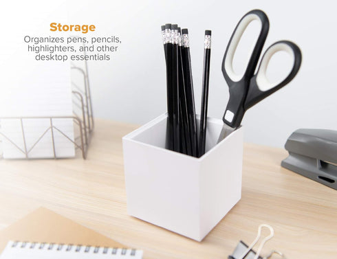 Bostitch Office Konnect Pencil Cup Desk Organizer, Pen Cup, 2-Pack, White...
