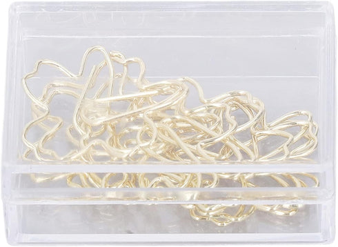 100pcs Paper Clips, Flower Shaped Gold Paper Clips Cute Paperclips Stationary Supplies with Storage Box for Office Home School...