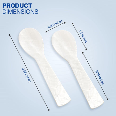 Caviar Spoons - Mother of Pearl - 8 pack - 3 inch spoons - Hand Crafted - Individual and Group Serving Spoons - Restaurant Quality - Perfect for E...