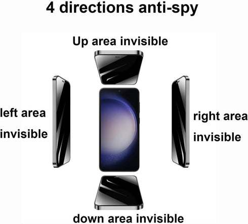 2 Pack 360 Degree Privacy Screen Protector for Samsung Galaxy S23 Plus/ S22 Plus Anti-Spy 4 Sides Soft Film 6.6 inch Support Finger Unlock...