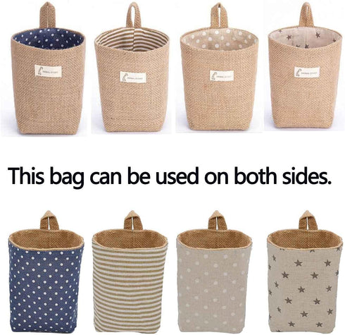 4 PCS Storage Basket,Wall Hanging Storage Bag,Small Hanging Baskets Wall,Hanging Pocket,Hanging Wall Storage,Wall Basket Storage,Baskets Hanging o...