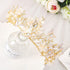 Haomye Gold Wedding Crowns Butterfly Crowns Flower Crown and Tiaras Hair Jewelry Bridal Hair Accessories for Women and Girls...
