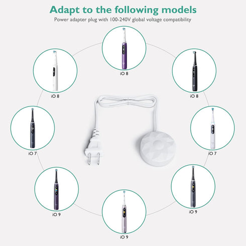 Replacement Charger Base Compatible with Braun Oral B iO Series 7 Series 8 Series 9 Electric Toothbrush, Magnetic Travel Charging Base for Oral-B ...