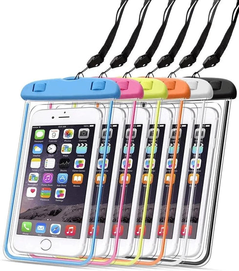 Luminescent Waterproof Phone Case Deep Water Protection IPX8 100 Feet fits all Smartphones Dark Find Function (Orange)...