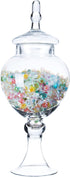 Diamond Star Glass Apothecary Jars with Lids for Candy Buffet - Large Apothecary Jars for Bathroom, Candy Bar, Kitchen, (Height: 16.5" Body: 6.5)...