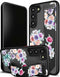 Galaxy S23 Case Cute with Strap Stand Finger Kickstand, Case for Flower Floral Designer for Girls Aesthetic Cool Silicone Compatible with Samsung ...