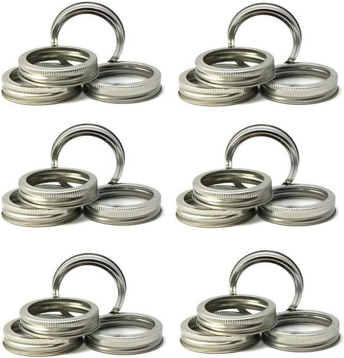 Mason Jar Replacement Rings or Durable & Rustproof Tinplate Metal Bands/Rings for Mason Jar,Canning Jars,Storage (Set of 24 Regular Mouth)...