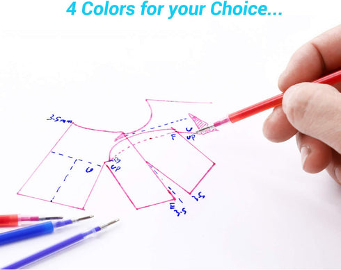 Heat Erasable Fabric Marking Pens with 28 Refills for Tailors Sewing, and Quilting Dressmaking, 4 Colors Heat Erase Pens for Fabrics....