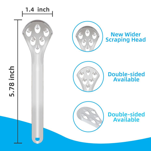 2-Piece Tongue Scraper for Adults, Metal Tongue Scrapers for Oral Care, Professional Tongue Cleaner for Tongue Care, Reduce Bad Breath and Fresh B...