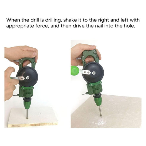 FTVOGUE Manual Hand Crank Drill Multifunctional Hand Drill Knife Sharpener Glass Cutter ABS Tool with Drill Bit for Woodworking, Other Hand Tools ...