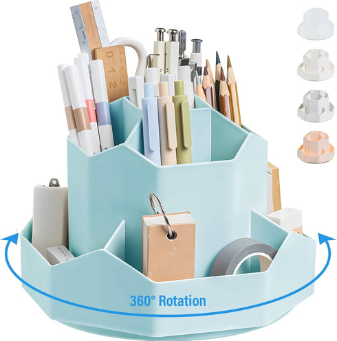 360 Degree Rotation Pen Holder,9 Slots Pencil Holder for Desk,Desk Organizer,Desk Accessories & Workspace Organizers,Apply Office, School, Home?Bl...
