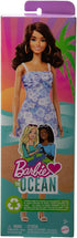 Barbie Loves the Ocean Doll, Brunette with Blue Sundress and Accessories, Doll and Clothes Made from Recycled Plastics...