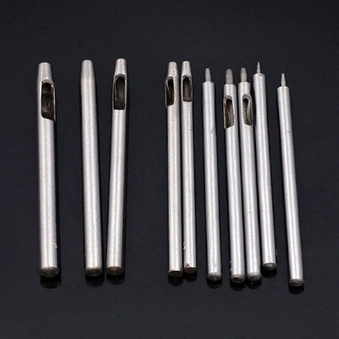 10Pcs Leather Hole Punch Cutter 0.5mm-5mm Leather Working Tools for Leather Watch Bands Belts Canvas Paper Plastics Round Hollow Hole Punch Cutter...