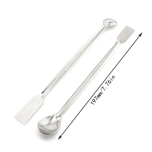 Maxmoral 3PCS Laboratory Spoon Spatula 2 in 1 Stainless Steel Lab Mixing Double End Reagent Sampling Spoon Spatula Tool 20cm...