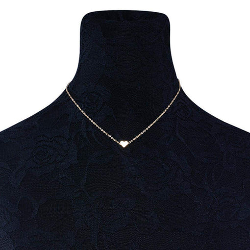 LittleB Simple Choker Heart Pendant Necklace for women and girls. (Gold)...