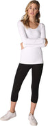NIKIBIKI Women Seamless Long Sleeve Scoop Neck Top, Made in U.S.A, One Size...