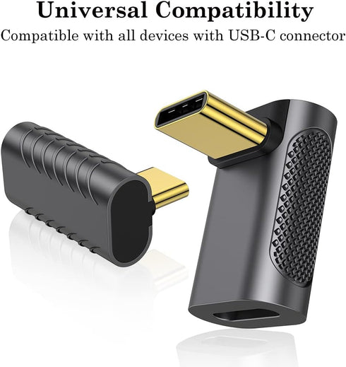 AuviPal BCLINK 240W USB C 90 Degree Adapter (Two Styles), USB C Male to Female L Shape Right Angle Connector for Steam Deck, ROG Ally, Meta Quest,...