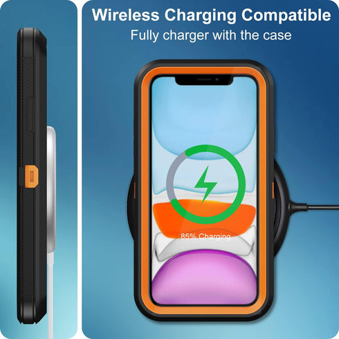 for iPhone 11 Case, with Built in Screen Protector Heavy Duty Drop Protection, Full Body Rugged Shockproof Dust Proof 3- Layer Tough Protective Ph...