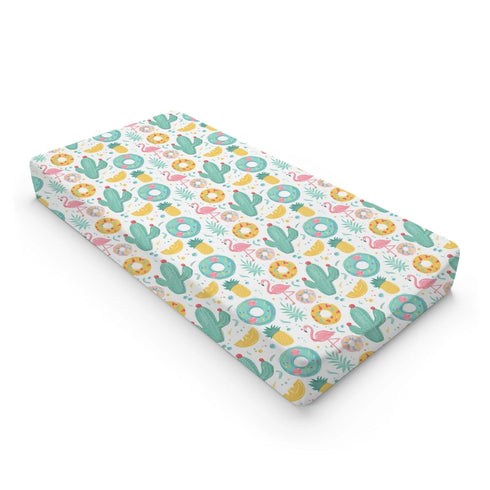 Summer Cactus Changing Pad Cover, Summer Beach Prints Baby Nursery Diaper Changing Table Pad Cover, Unisex Summer Pattern Diaper Changing Sheet fo...
