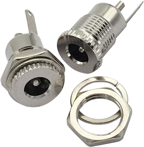 5 Pack 5.5mm x 2.1mm Female Socket Panel Mount Connector 5.5x2.1mm DC-099 Power Supply Jack Terminal Plug Adapter Replacement Repair Parts Solder ...