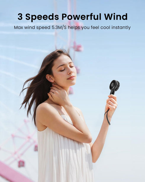 Gaiatop Mini Portable Fan, 3 Speed Powerful Handheld Fan, 2000mAh Battery Operated Cute Design Personal Small Fan, USB Rechargeable Makeup Eyelash...