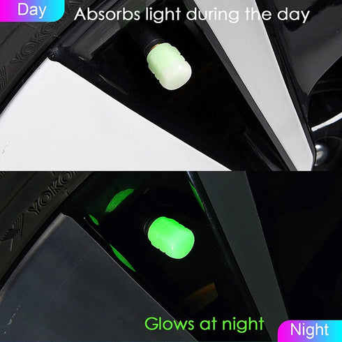 Car Tire Valve Caps, 12 PCS Glow in The Dark Valve Stem Caps Universal for Car, Bike, SUV, Motorcycles, Truck...