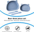 Suction Plates for Baby,4 pcs Divided Placemat Dish for Toddlers and Kids,Baby Spoon Fork Set for Toddlers,Silicone Plates for Kids (Blue)...