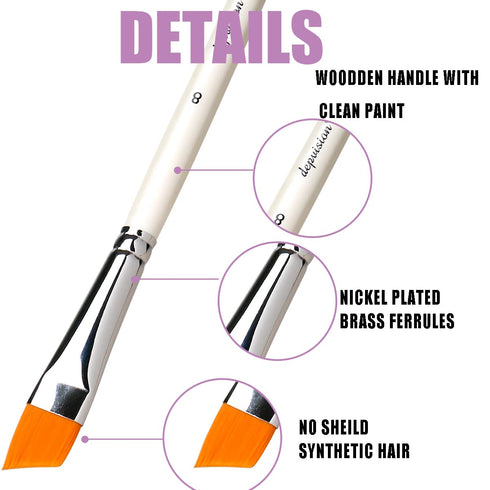 Depvision Face Paint Brush Set, 10pcs Artist Brushes for Body Face Painting, Acrylic Painting Watercolor Oil Gouache...