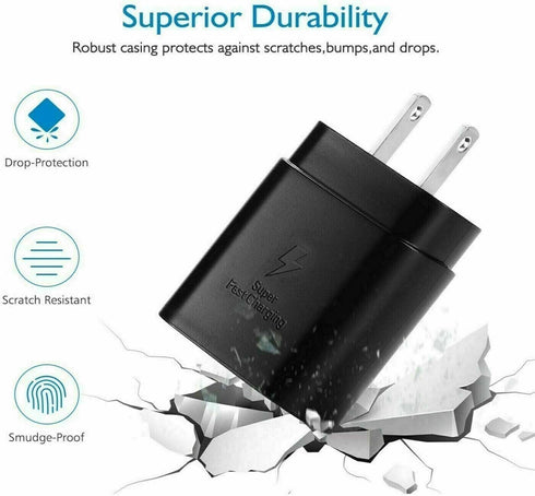 Type C Charger, 25W USB-C PD Fast Charging with 6ft Android Phone Charging Cable Compatible with Samsung Galaxy S24/S23 Ultra/S23/S23+/S22/S22 S21...