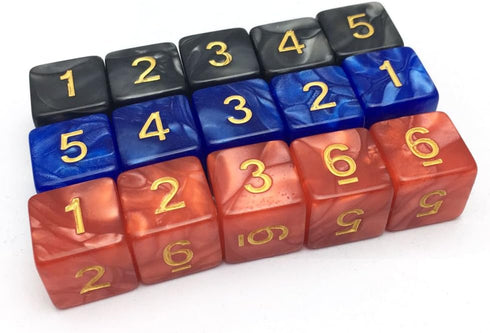 D6 Six Sides 16mm Two Color Dice for DND MTG PRG Wow Table Game (Color 1)...