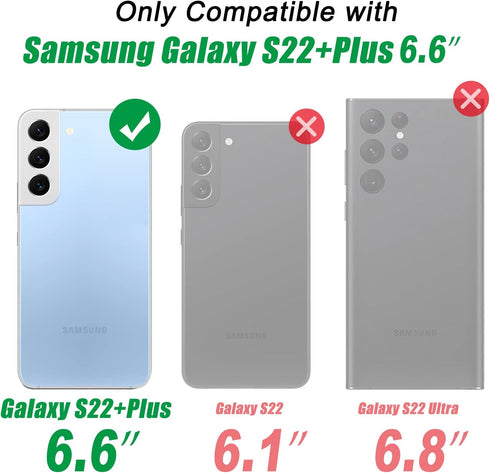 IKAZZ for Galaxy S22 Plus Case,Military Grade Shockproof Heavy Duty Protective Phone Cover Pass 16ft Drop Test with Magnetic Kickstand Car Mount H...